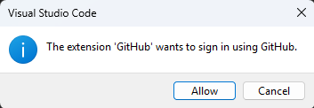 Github Authenticate Window